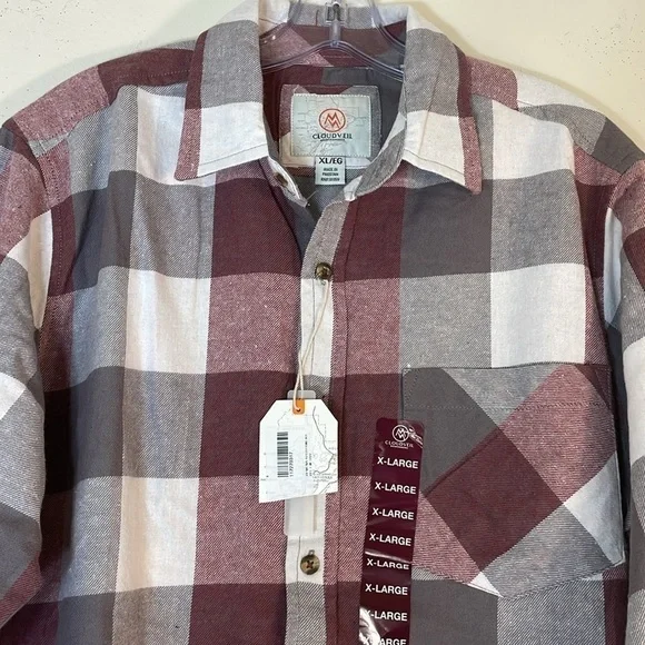 NWT. Cloudveil Mountain Works Men’s XL Catawba Flannel Button Down Shirt. - Picture 5 of 12